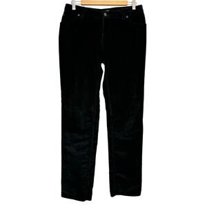 J.Jill Black Mid-Rise Slim Leg Stretch Corduroy Pants Size 8